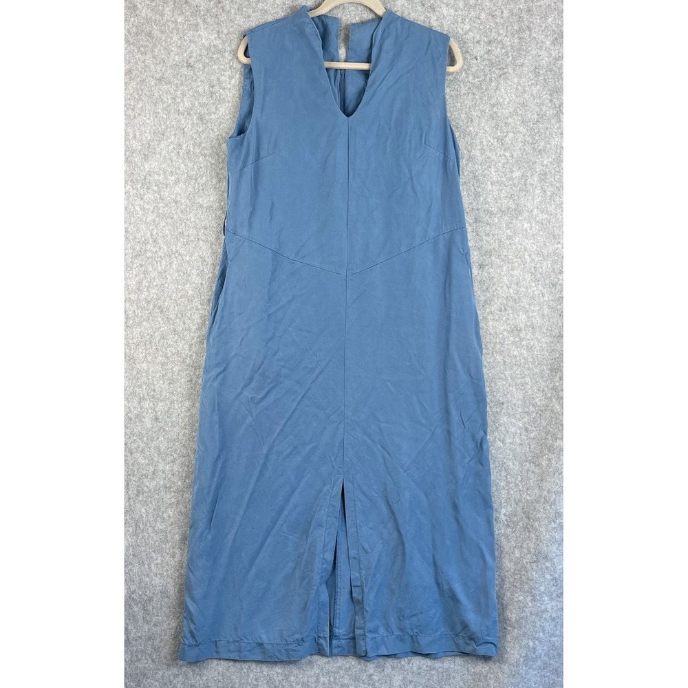 Lotus Eaters Maxi Dress Womens Large Blue Sleeveless Tencel Minimalist Lagenlook